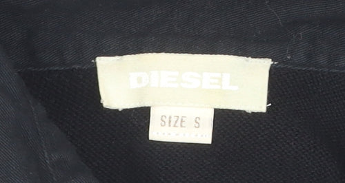 Diesel Women's Black Cotton Henley Jumper, Size S