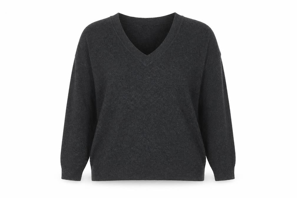 Front view of Mint Velvet Women’s Grey jumper S V-Neck
