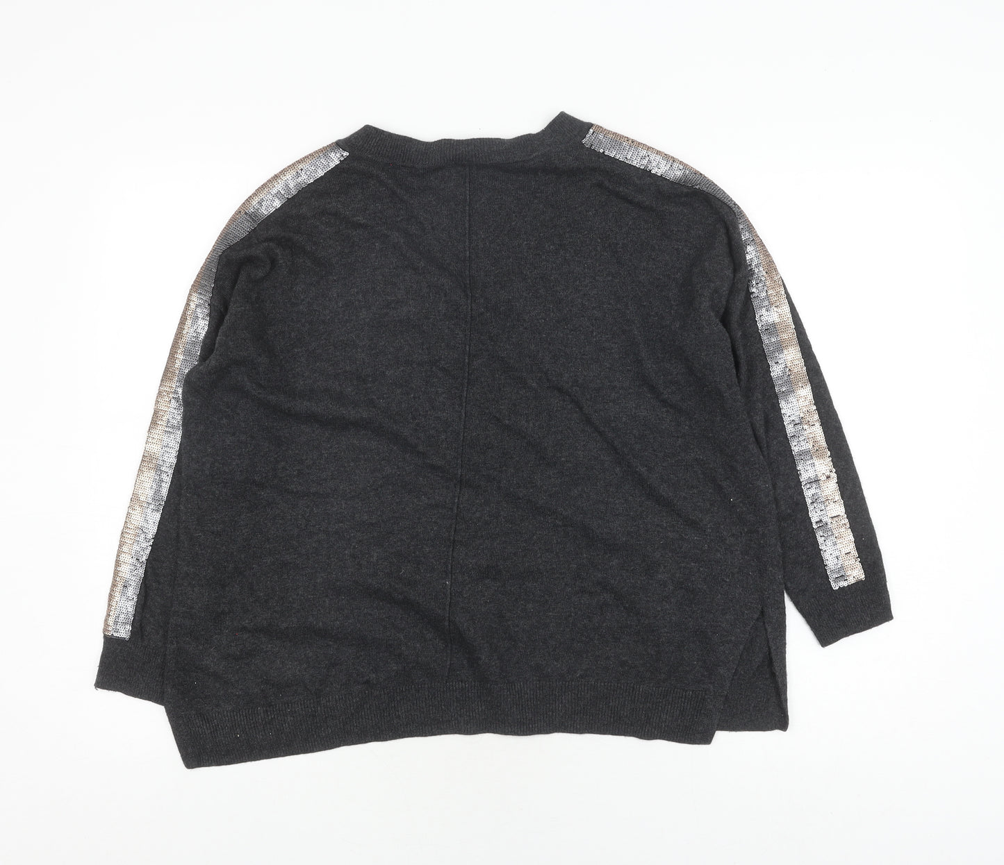 Mint Velvet Women’s Grey Pullover Jumper S V-Neck