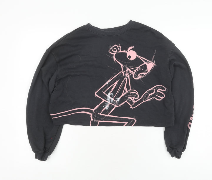 H&M Girls Black Pink Panther Pullover Sweatshirt 14-15 Years