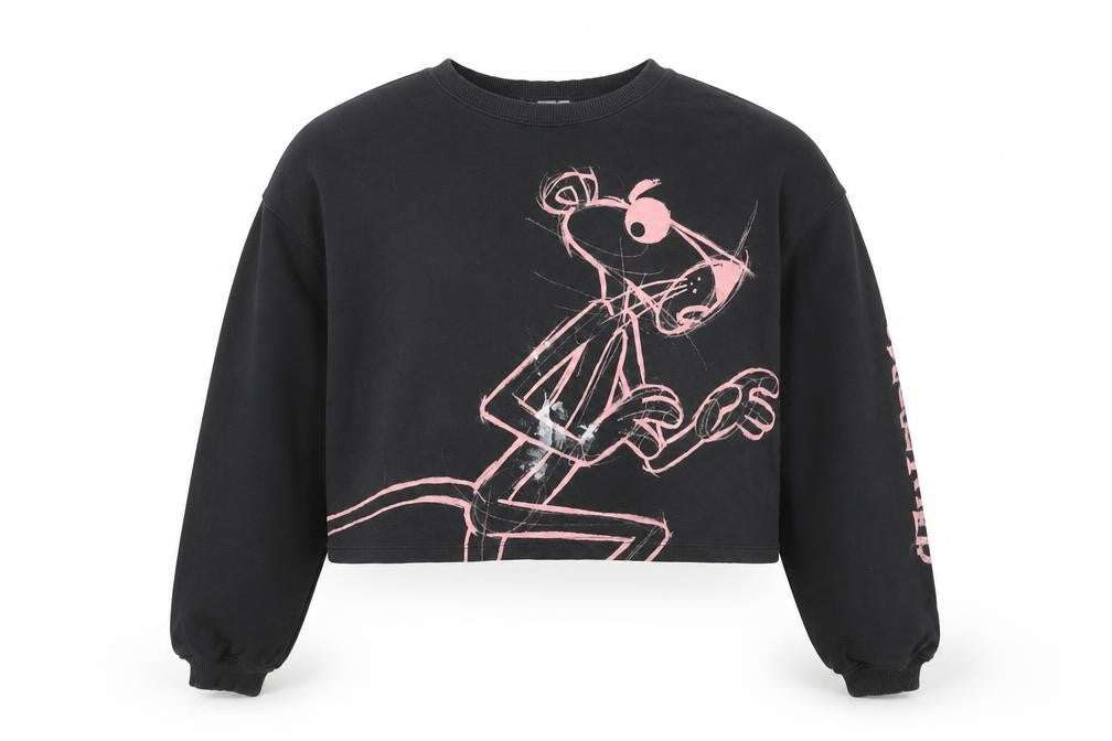 H&M Girls Black Pink Panther Pullover Sweatshirt 14-15 Years