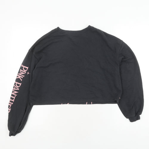 H&M Girls Black Pink Panther Pullover Sweatshirt 14-15 Years