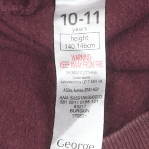 George Boys Harry Potter Red Hoodie 10-11 Years Hooded Pullover