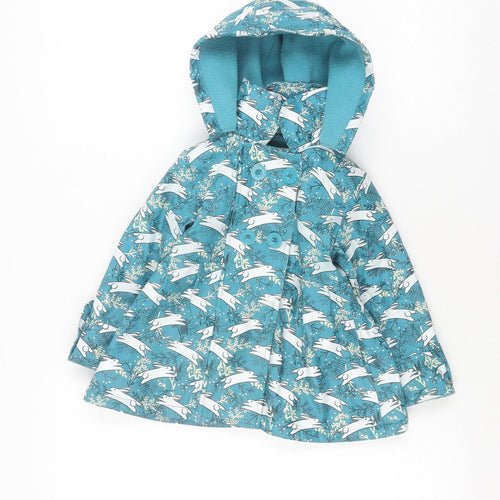 Minoti Girls Blue Animal Print Puffer Jacket 1-2 Years