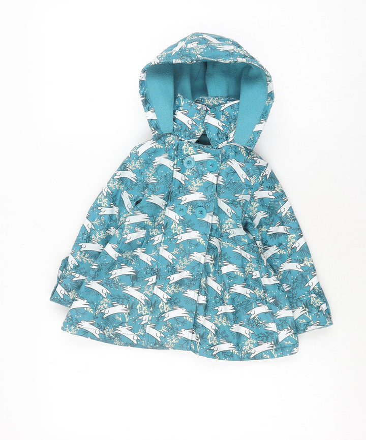 Minoti Girls Blue Animal Print Puffer Jacket 1-2 Years