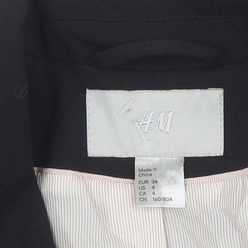 H&M Women's Black Blazer Size 6 Regular Fit