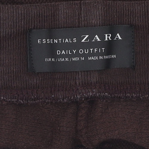 Zara Women's Brown Jogger Trousers XL