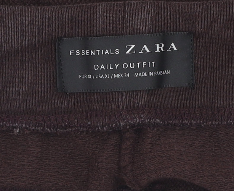 Zara Women's Brown Jogger Trousers XL