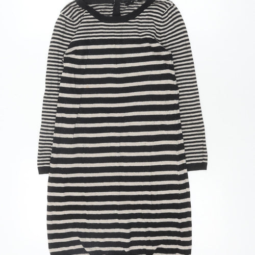 H&M Women's Black Striped Jumper Dress XS