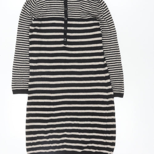 H&M Women's Black Striped Jumper Dress XS