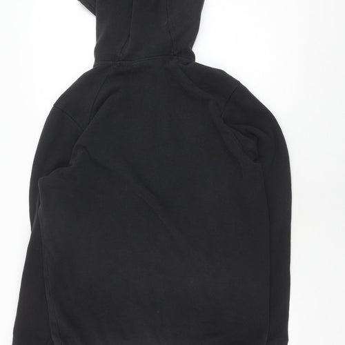 Zara Women's Black Basic Jacket - Size L, Hooded & Comfy