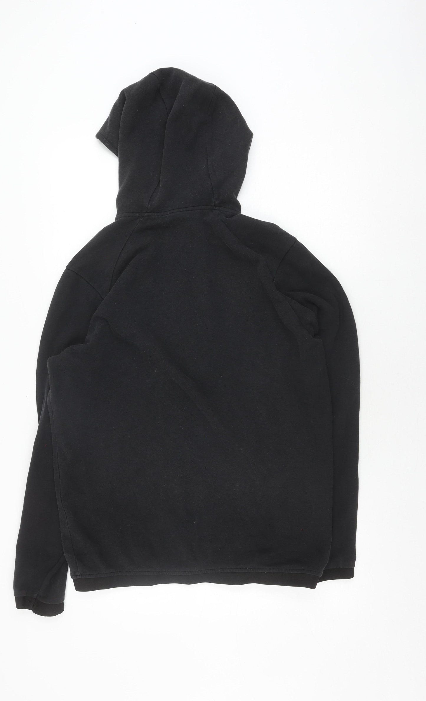 Zara Women's Black Basic Jacket - Size L, Hooded & Comfy