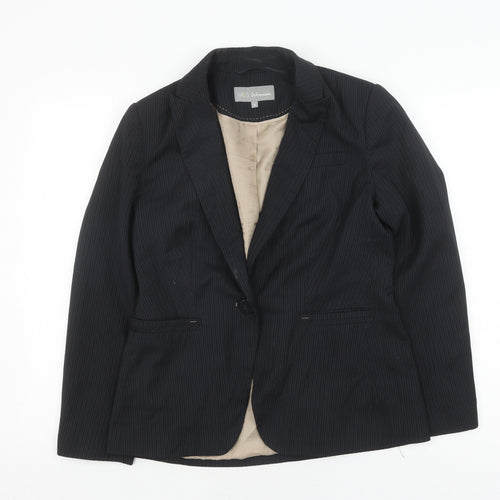 Marks and Spencer Women's Black Pinstripe Blazer Size 12