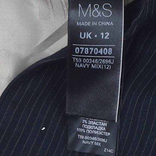 Marks and Spencer Women's Black Pinstripe Blazer Size 12
