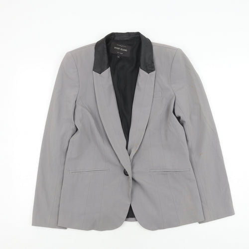 River Island Women's Grey Blazer UK 10 Lined Tailored