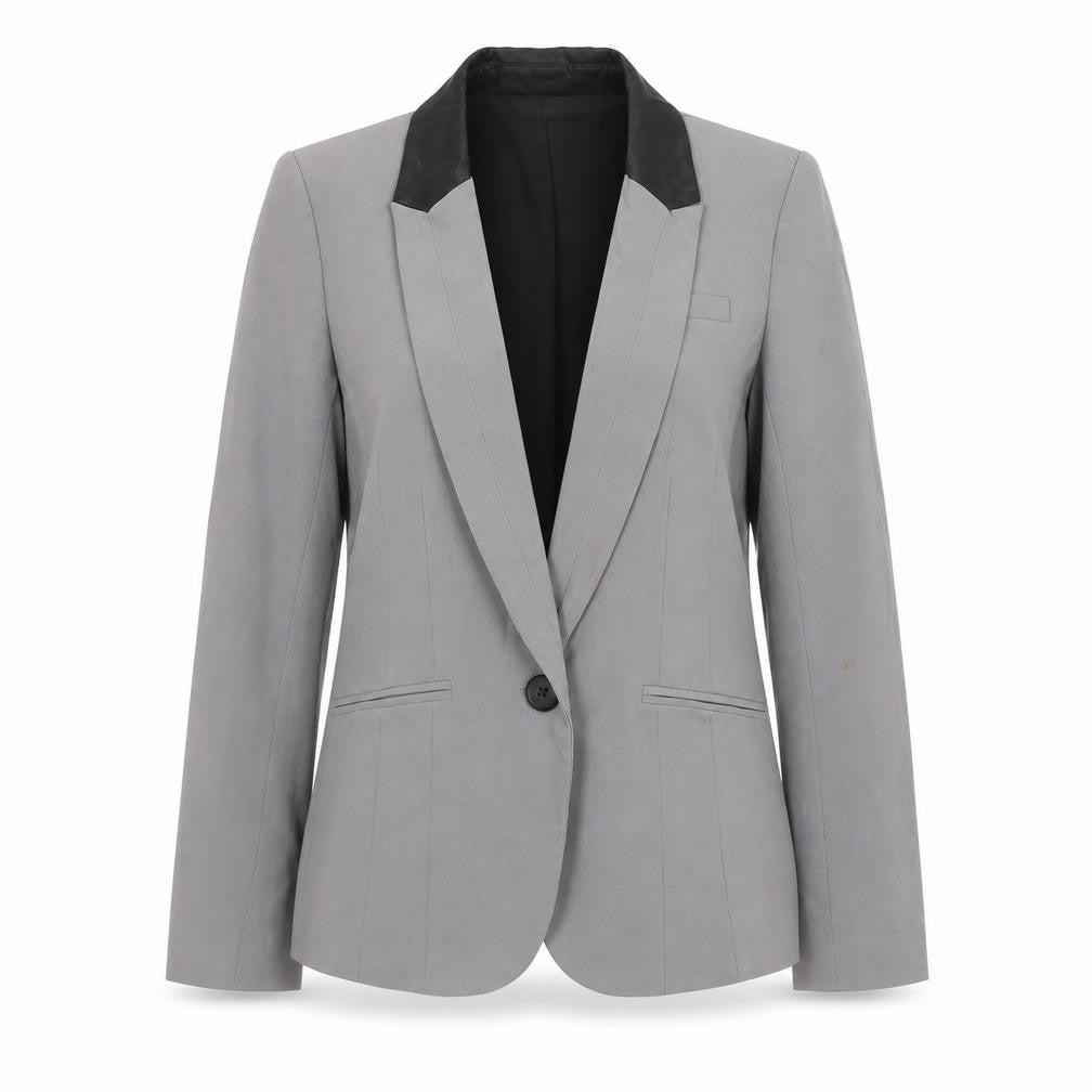 Front view of River Island Women's Grey Blazer UK 10 Lined Tailored