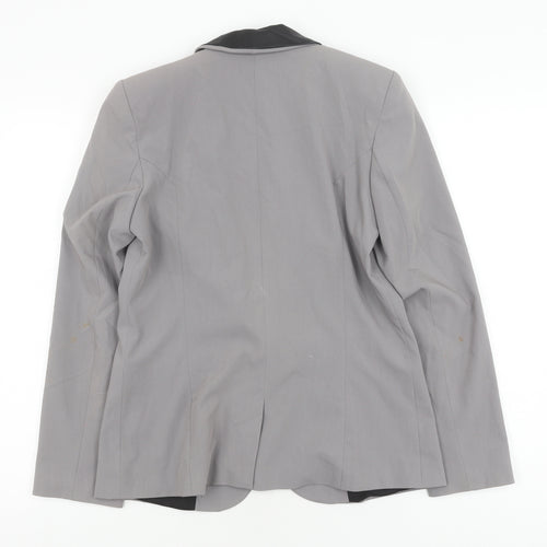 River Island Women's Grey Blazer UK 10 Lined Tailored