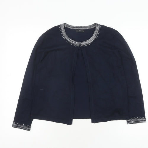 M&Co Women's Blue Cardigan Size 10 Round Neck