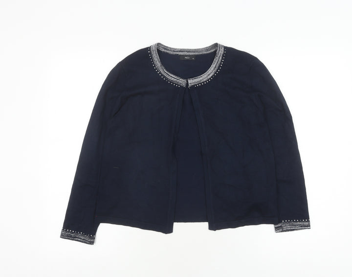 M&Co Women's Blue Cardigan Size 10 Round Neck
