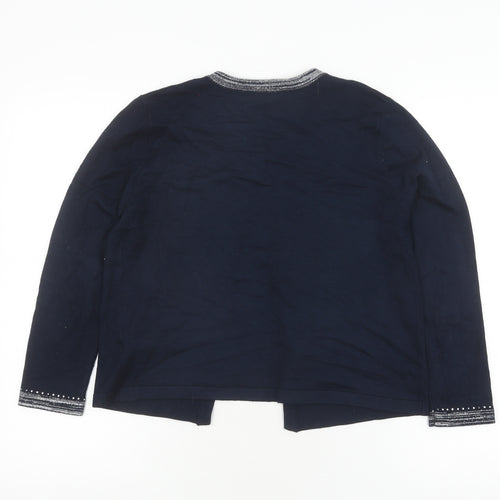 M&Co Women's Blue Cardigan Size 10 Round Neck