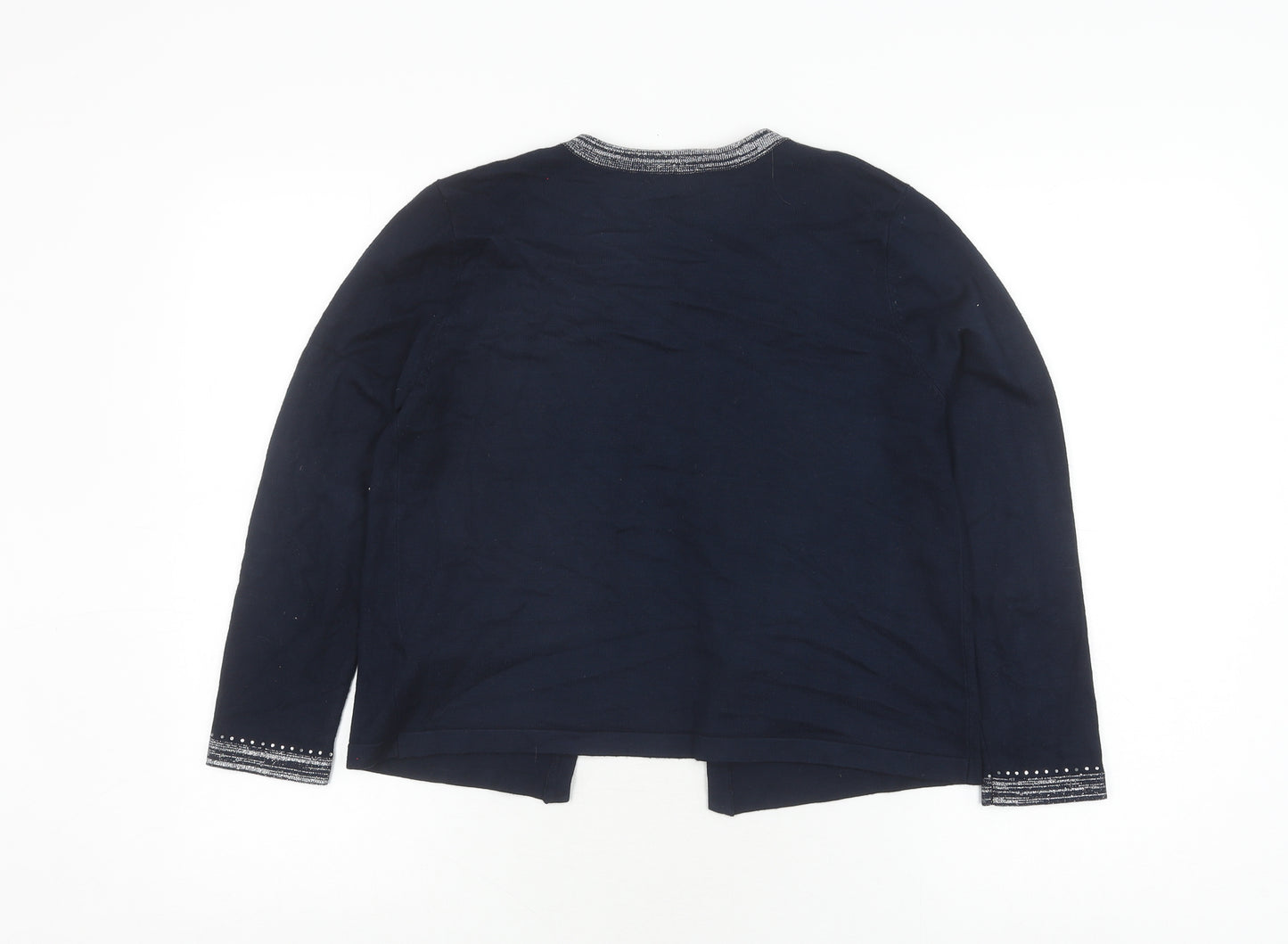 M&Co Women's Blue Cardigan Size 10 Round Neck
