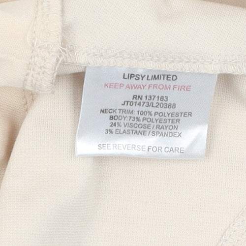 Lipsy Women's Beige Lace Collar Blouse, Size 14