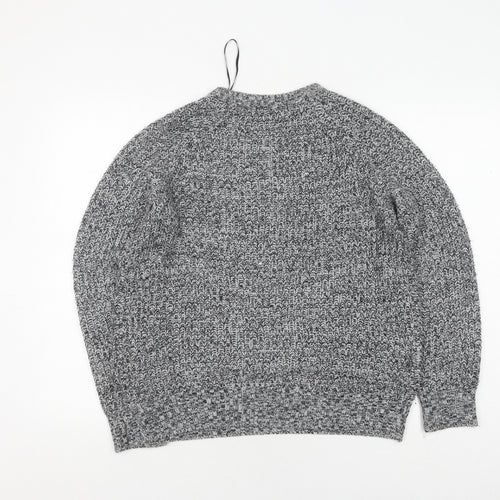 QED London Women's Grey Knit Jumper, Large, Crew Neck