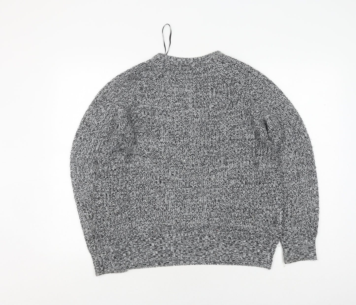 QED London Women's Grey Knit Jumper, Large, Crew Neck