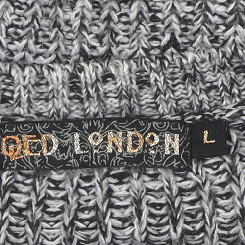 QED London Women's Grey Knit Jumper, Large, Crew Neck