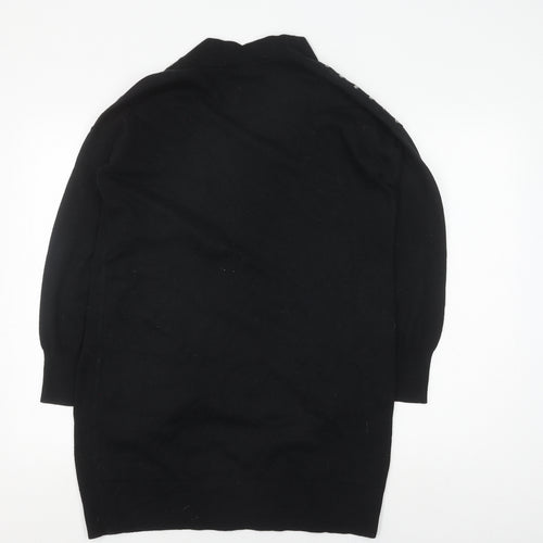 Wallis Women's Black Cardigan Jumper S Studded Open Knit