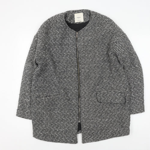 Mango Women's Black Tweed Bomber Jacket Size L