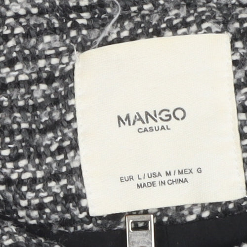 Mango Women's Black Tweed Bomber Jacket Size L