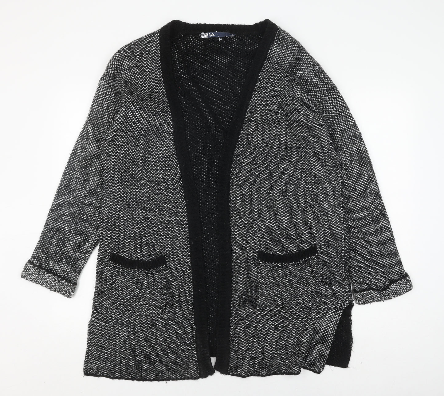 Isle Women’s Black Coatigan, Size M, Acrylic, Long Sleeve