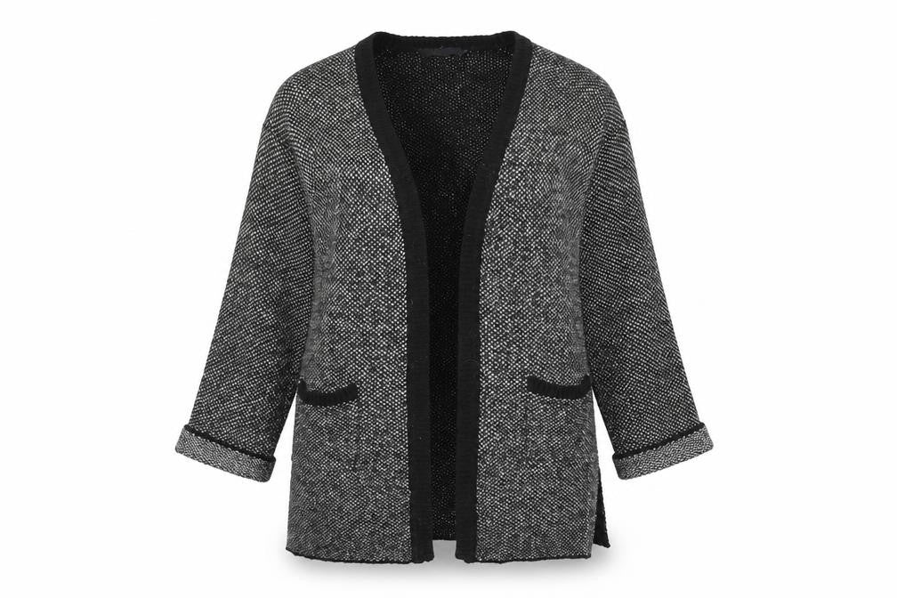 Isle Women’s Black Coatigan, Size M, Acrylic, Long Sleeve