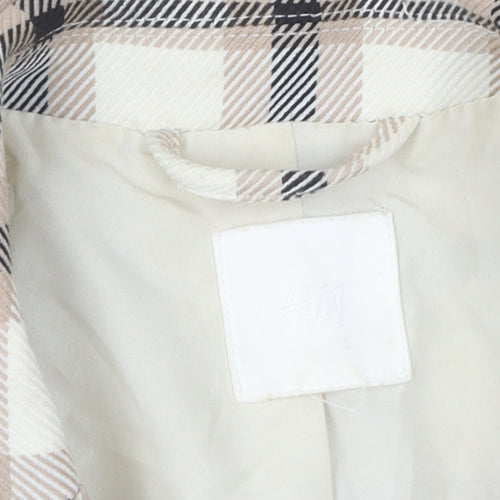 H&M Women's Multicoloured Plaid Blazer Size 12, Lined