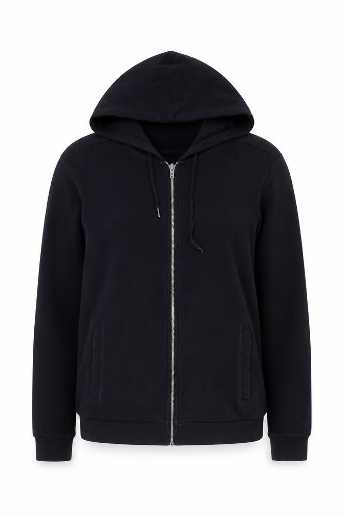 Zara Black Full Zip Hoodie, Unisex M, Hooded Casual Wear