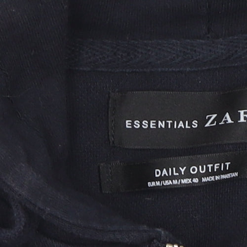 Zara Black Full Zip Hoodie, Unisex M, Hooded Casual Wear