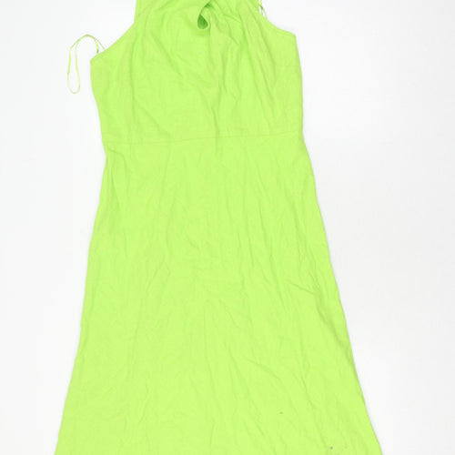Marks and Spencer Women's Green Linen Dress Size 10