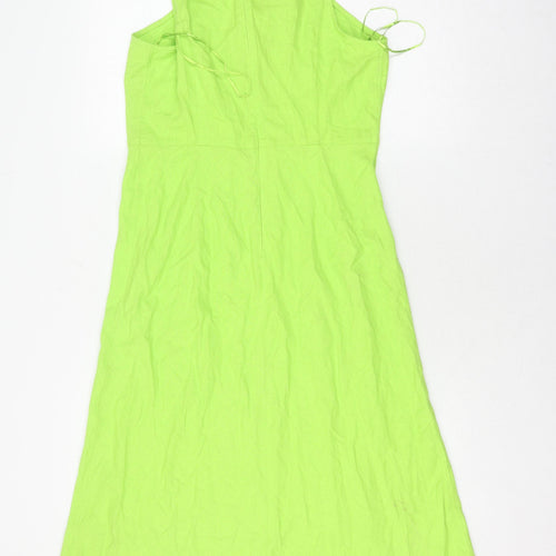 Marks and Spencer Women's Green Linen Dress Size 10
