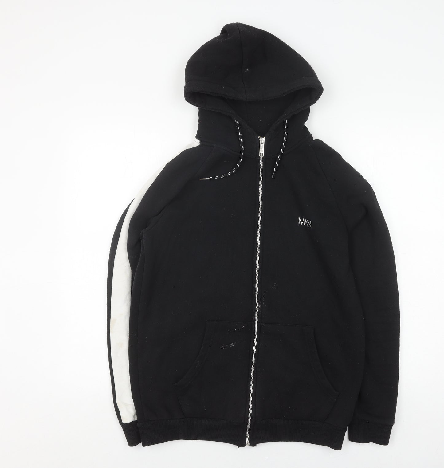 boohooMAN Men's Black Full Zip Hoodie M