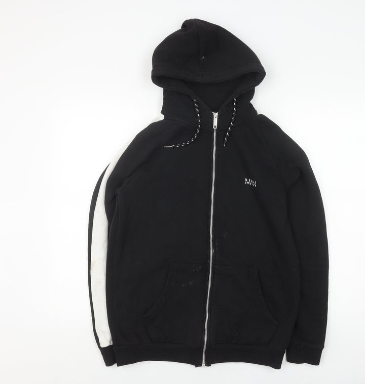 boohooMAN Men's Black Full Zip Hoodie M