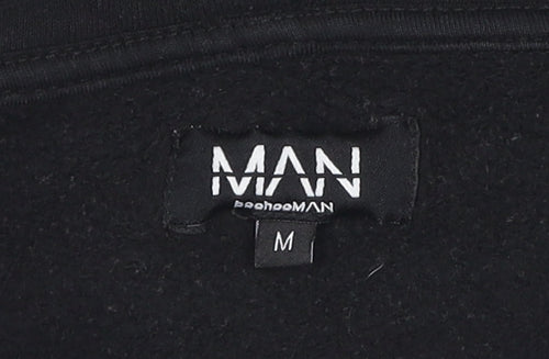 boohooMAN Men's Black Full Zip Hoodie M