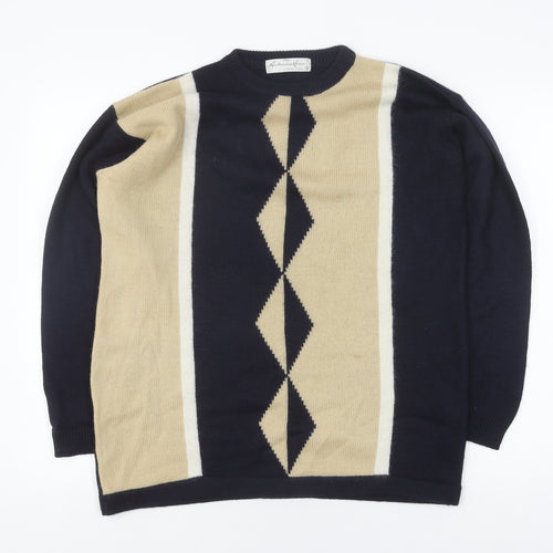 Ambrosius Heim Unisex Black Beige Pullover Jumper, Size 14