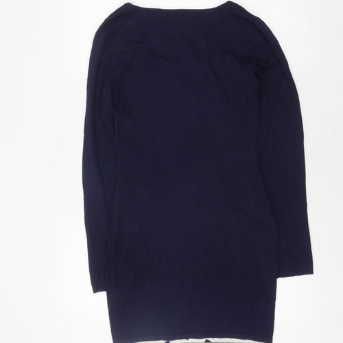 Quiz Women's Blue Geometric Jumper Size 12