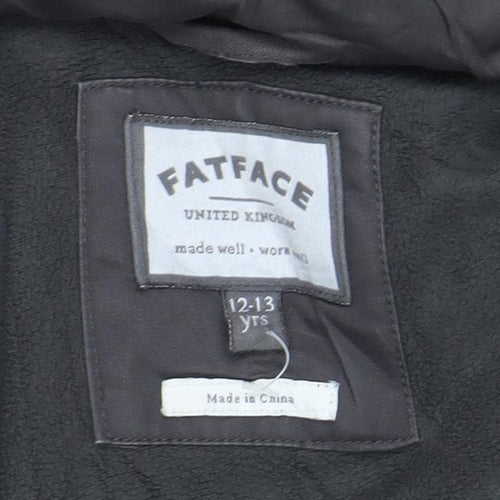 FatFace Girls Grey Parka Coat 12-13 Years Fur Trim Hooded