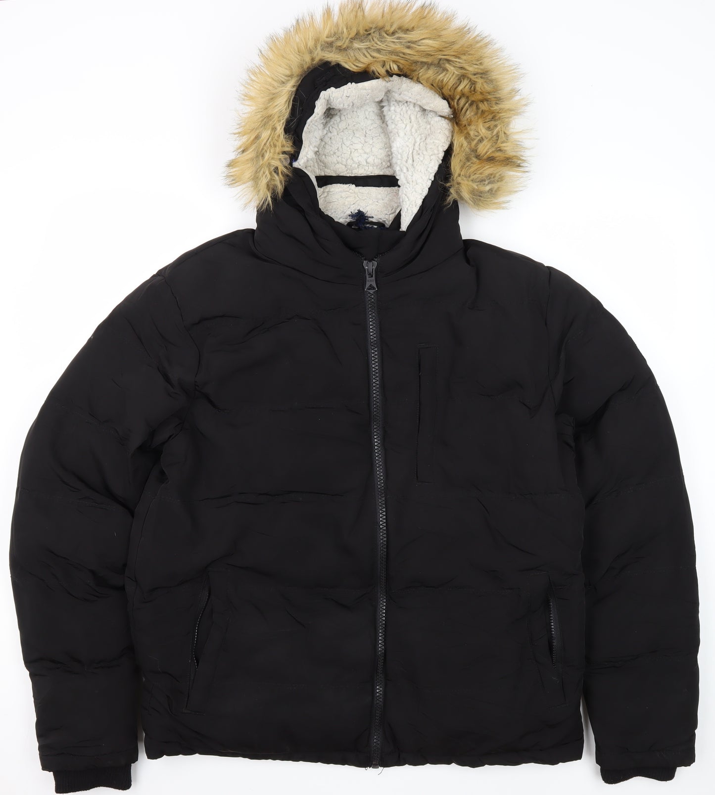 SoulCal & Co Men’s Black Hooded Puffer Jacket Size M