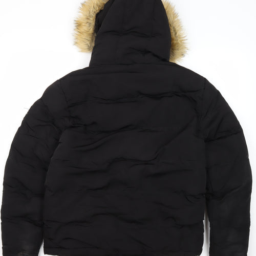 SoulCal & Co Men’s Black Hooded Puffer Jacket Size M