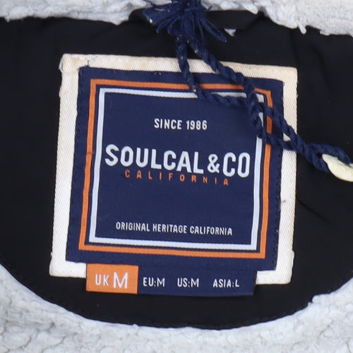 SoulCal & Co Men’s Black Hooded Puffer Jacket Size M