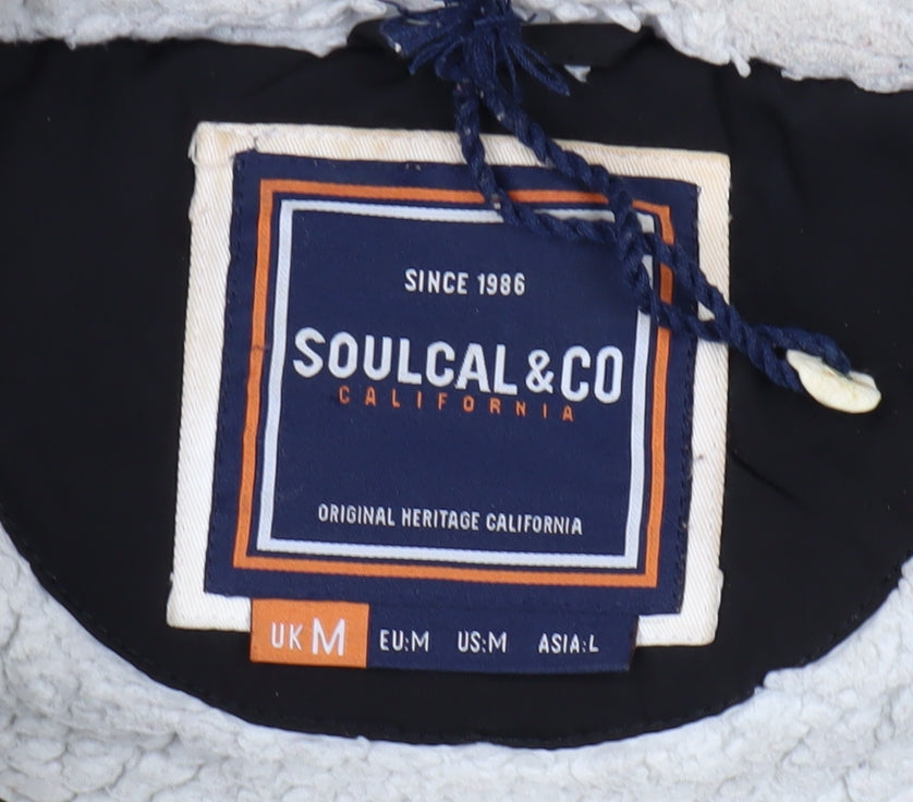 SoulCal & Co Men’s Black Hooded Puffer Jacket Size M