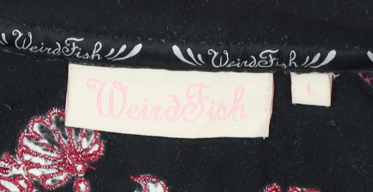 Weird Fish Women's Black Basic Jacket L Full Zip